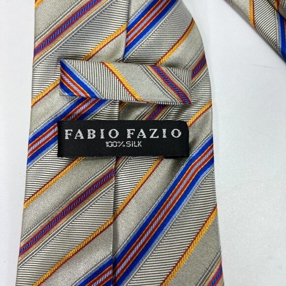 FABIO Fazio 100% Silk Striped Tie - Picture 3 of 5